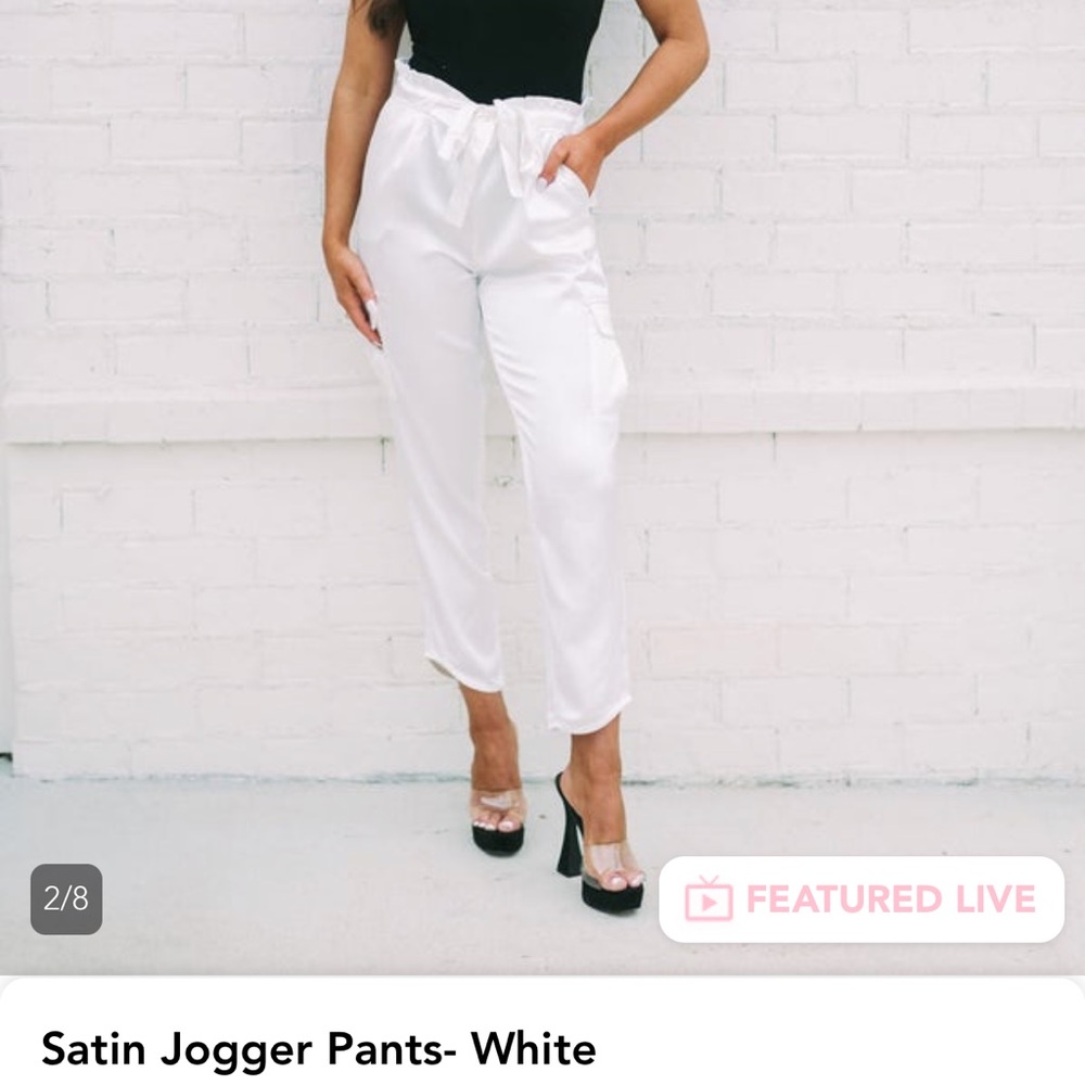 These Three Boutique Satin Jogger pants